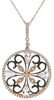 1.24CT DIAMOND & AAA WHITE TOPAZ 14KT ROSE GOLD 3D HEART FLOWER FILIGREE PENDANT