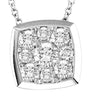 .15CT DIAMOND 14KT WHITE GOLD ROUND INVISIBLE BEZEL SQUARE LOVE FLOATING PENDANT