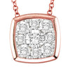 .15CT DIAMOND 14KT ROSE GOLD ROUND INVISIBLE BEZEL SQUARE LOVE FLOATING PENDANT