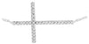 ESTATE .25CT DIAMOND 14KT WHITE GOLD 3D CLASSIC SIDEWAY CROSS NECKLACE