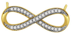ESTATE .1CT DIAMOND 14KT 2 TONE GOLD 3D CLASSIC INFINITY LOVE NECKLACE
