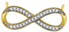 ESTATE .1CT DIAMOND 14KT 2 TONE GOLD 3D CLASSIC INFINITY LOVE NECKLACE