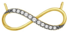 ESTATE .10CT DIAMOND 14KT 2 TONE GOLD 3D CLASSIC INFINITY LOVE NECKLACE