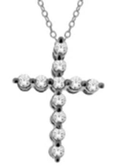 ESTATE .10CT DIAMOND 14KT WHITE GOLD 3D CLASSIC CRISS CROSS FLOATING PENDANT
