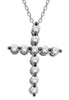 ESTATE .10CT DIAMOND 14KT WHITE GOLD 3D CLASSIC CRISS CROSS FLOATING PENDANT
