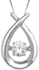 ESTATE .25CT DIAMOND 14KT WHITE GOLD 3D SOLITAIRE SEMI INFINITY LOVE PENDANT