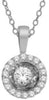 ESTATE .25CT DIAMOND 14KT WHITE GOLD 3D CLASSIC SOLITAIRE HALO FUN PENDANT
