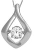 ESTATE .50CT DANCING DIAMOND 14K WHITE GOLD SOLITAIRE LOVE KNOT FLOATING PENDANT