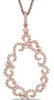 ESTATE .6CT DIAMOND 14KT ROSE GOLD FILIGREE OPEN FLOWER FUN FLOATING PENDANT