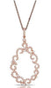 ESTATE .60CT DIAMOND 14KT ROSE GOLD 3D FILIGREE OPEN FLOWER FUN FLOATING PENDANT
