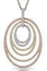 ESTATE .70CT DIAMOND 14KT WHITE YELLOW & ROSE GOLD 3D MULTI OVAL FUN PENDANT
