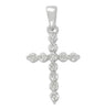ESTATE .33CT DIAMOND 14KT WHITE GOLD 3D CLASSIC CROSS FLOATING PENDANT