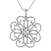 ESTATE 1.00CT DIAMOND 14KT WHITE GOLD 3D MULTI HEART FLOWER LOVE PENDANT