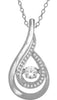ESTATE .33CT DANCING DIAMOND 14KT WHITE GOLD 3D TEAR DROP SOLITAIRE FUN PENDANT