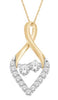ESTATE .33CT DOUBLE DANCING DIAMOND 14KT WHITE GOLD 3D TEAR DROP LOVE PENDANT