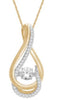 ESTATE .33CT DANCING DIAMOND 14KT YELLOW GOLD CLASSIC LOVE KNOT FLOATING PENDANT