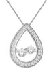 ESTATE 0.25CT DIAMOND 14KT WHITE GOLD 2 STONE PEAR SHAPE TEAR DROP LOVE PENDANT