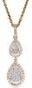 .42CT DIAMOND 14KT ROSE GOLD 3D CLASSIC PAVE DOUBLE TEAR DROP FLOATING PENDANT