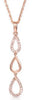 ESTATE .15CT DIAMOND 14KT ROSE GOLD 3D TRIPLE TEAR DROP FUN FLOATING PENDANT