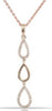 ESTATE .15CT DIAMOND 14KT YELLOW GOLD 3D TRIPLE TEAR DROP FUN FLOATING PENDANT