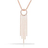 ESTATE .08CT DIAMOND 14KT ROSE GOLD CIRCLE OF LIFE MULTI BAR CHANDELIER PENDANT