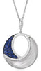 .57CT DIAMOND & AAA SAPPHIRE MOTHER OF PEARL 14K WHITE GOLD CIRCULAR FUN PENDANT