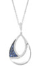 .50CT DIAMOND & AAA SAPPHIRE MOTHER OF PEARL 14KT WHITE GOLD TEAR DROP PENDANT