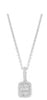 .23CT DIAMOND 18KT WHITE GOLD 3D ROUND & BAGUETTE CLUSTER HALO INVISIBLE PENDANT