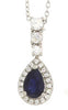 .70CT DIAMOND & AAA SAPPHIRE 14KT WHITE GOLD PEAR SHAPE & ROUND FLOATING PENDANT