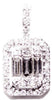 0.4CT DIAMOND 18KT WHITE GOLD ROUND & BAGUETTE SQUARE INVISIBLE FLOATING PENDANT