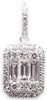 .68CT DIAMOND 18KT WHITE GOLD ROUND & BAGUETTE SQUARE INVISIBLE FLOATING PENDANT