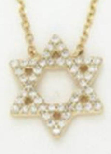 ESTATE .15CT DIAMOND 14KT YELLOW GOLD 3D CLASSIC STAR OF DAVID FLOATING PENDANT