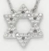 ESTATE .15CT DIAMOND 14KT WHITE GOLD 3D CLASSIC STAR OF DAVID FLOATING PENDANT