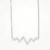 ESTATE .15CT DIAMOND 14KT WHITE GOLD 3D CLASSIC ZIG ZAG FUN NECKLACE