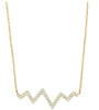 ESTATE .17CT DIAMOND 14KT YELLOW GOLD 3D CLASSIC ZIG ZAG FUN NECKLACE