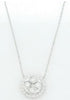 ESTATE .40CT DIAMOND 14K WHITE GOLD 3D INVISIBLE ROUND HALO CLASSIC FUN NECKLACE
