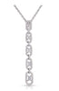 .41CT DIAMOND 14KT WHITE GOLD ROUND & BAGUETTE MULTI SQUARE JOURNEY FUN PENDANT