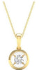 ESTATE 0.15CT DIAMOND 14KT YELLOW GOLD CLASSIC SOLITAIRE ROUND FLOATING PENDANT