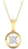 ESTATE 0.08CT DIAMOND 14KT YELLOW GOLD CLASSIC SOLITAIRE ROUND FLOATING PENDANT