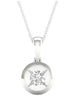 ESTATE 0.08CT DIAMOND 14KT WHITE GOLD CLASSIC SOLITAIRE ROUND FLOATING PENDANT