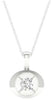 ESTATE 0.08CT DIAMOND 14KT WHITE GOLD 3D SOLITAIRE ROUND OVAL FLOATING PENDANT