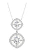 ESTATE 0.5CT DIAMOND 14KT WHITE GOLD DOUBLE SOLITAIRE CIRCULAR FLOATING PENDANT