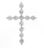 ESTATE 1.5CT DIAMOND 14KT WHITE GOLD 3D CLASSIC CROSS FLOATING PENDANT