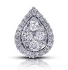 ESTATE .16CT DIAMOND 14KT WHITE GOLD 3D TEAR DROP PEAR SHAPE FLOATING PENDANT