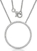 ESTATE .10CT DIAMOND 14KT WHITE GOLD 3D CLASSIC CIRCLE OF LIFE FLOATING PENDANT