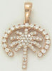 ESTATE .32CT DIAMOND 14KT ROSE GOLD PALM TREE HORSE SHOE LUCKY FLOATING PENDANT