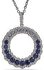 1.46CT DIAMOND & AAA SAPPHIRE 14KT WHITE GOLD 3D CIRCLE OF LIFE JOURNEY PENDANT