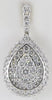 ESTATE 1.0CT DIAMOND 14KT WHITE GOLD 3D CLUSTER PEAR SHAPE FLOATING PENDANT