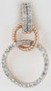 .15CT DIAMOND 14KT WHITE & ROSE GOLD LOVE KNOT CIRCLE OF LIFE FLOATING PENDANT