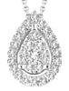 .15CT DIAMOND 14KT WHITE GOLD 3D ROUND INVISIBLE HALO TEAR DROP FLOATING PENDANT